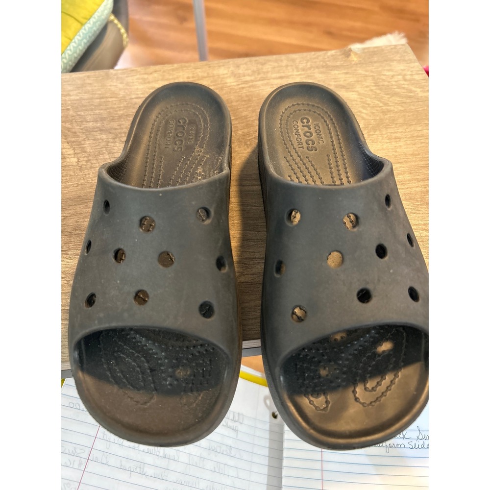 Crocs Classic Slide Sandals Black Comfort Slip On Women Size‎ 7